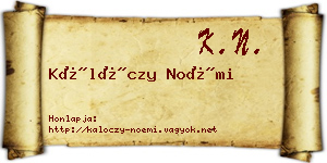 Kálóczy Noémi névjegykártya